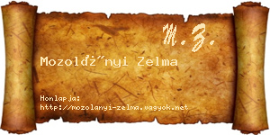 Mozolányi Zelma névjegykártya